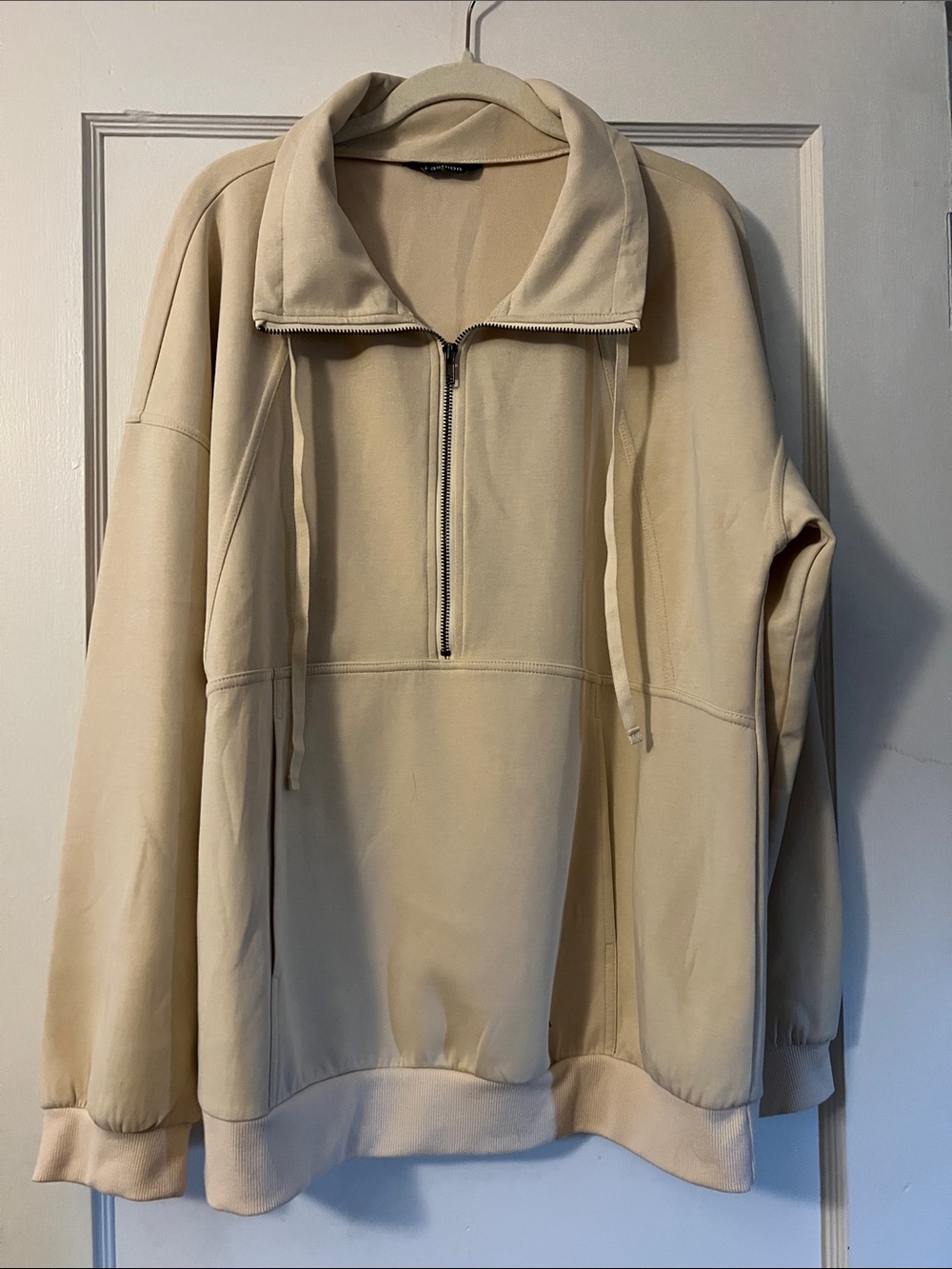 Women's Cream Quarter-Zip Pullover Jacket